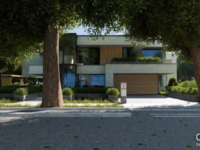 20 Modern house neighborhood with interior For Blender 3D model