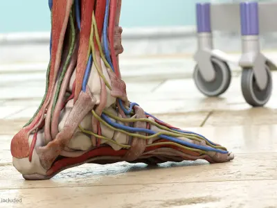  Male Leg Full Anatomy and Skin 