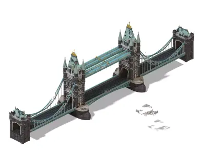 Sci Fi Building-London Tower Bridge 01 3D model