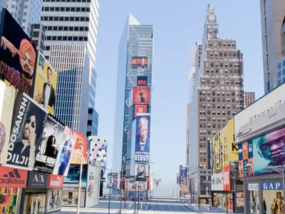 Times Square NYC Broadway New York City America Low-poly 3D model