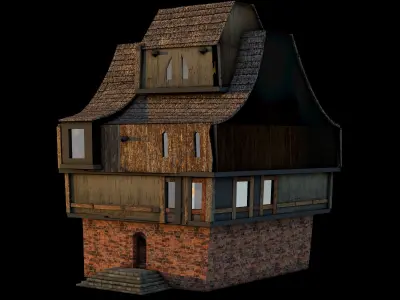 house wooden Low-poly 3D model buy