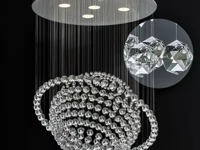 SS  Modern Crystal 5 Light Chandelier 3D model