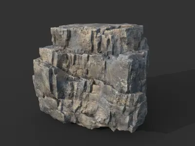 Realistic Blocky Rock 01 250612 Low-poly 3D model