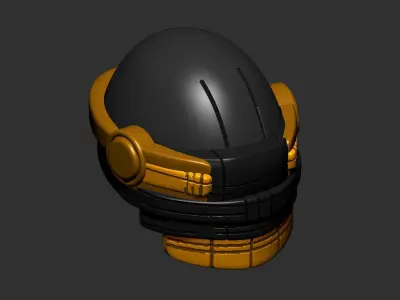 helmet high poly sculpt 3d printable ver 7 3D model 3D model