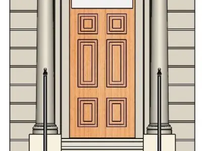 House Entrance with Balustrade 3D model