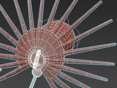 inez-floor-lamp floor lamp with two sunbursts 3D model