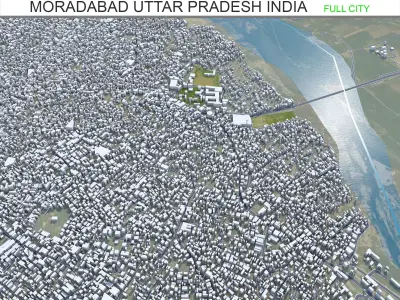 Moradabad Uttar Pradesh India 15km AI Low-poly 3D model