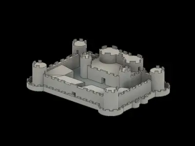 medieval castle 3D print model 3D print model