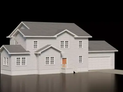 American Cottage House 6 Low-poly 3D model