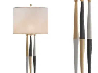 Magnificent Lightolier Harlequin Brass Lamps 3D model