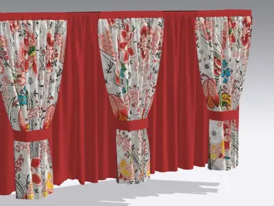 Curtain Low-poly 3D model