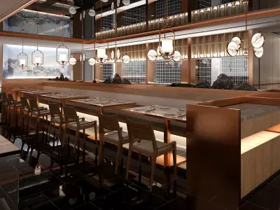 restaurant Low-poly 3D model get