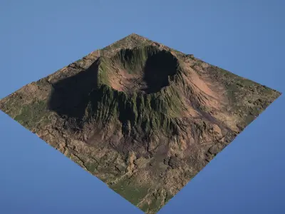 Landscape Environment Volcano Snow 07 Low-poly 3D model