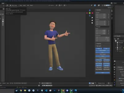 Man Cartoon Character Rigged in Blender Low-poly 3D model