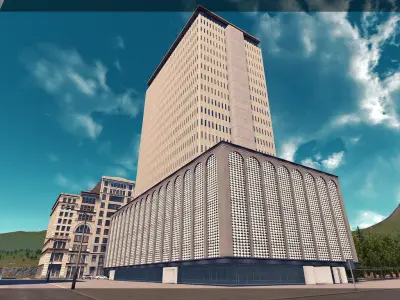 Franklin Exchange Low-poly 3D model