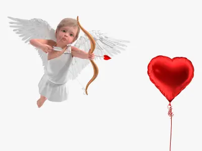  Cupid Angel with Heart Balloon Collection 