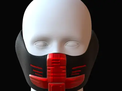 Gas mask helmet 3d model scifi Low-poly  Low-poly 3D model 279