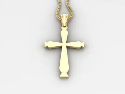 Light Gold 18K Cross Pendant 2CP035 3D print model