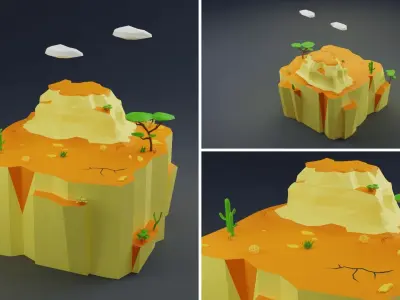 Low Poly Worlds Islands Exteriors Pack Low-poly 3D model