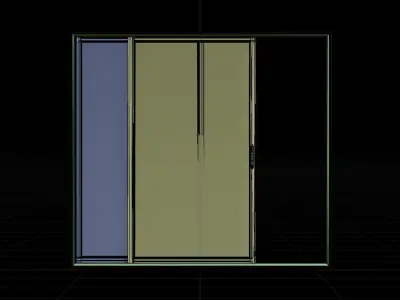Aluminum Sliding Window 2 panels 220 x 210 mm 3D model