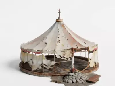 Abandoned Circus Arena 3D Model Low-poly 3D model