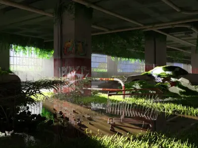 the last of us - post apocalypse style scene made with blender 3D model