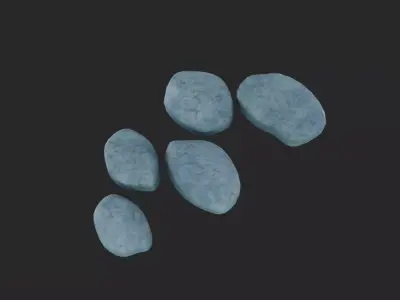 Stylized Floating Stepping Stone Multiple Asset Low-poly 3D model