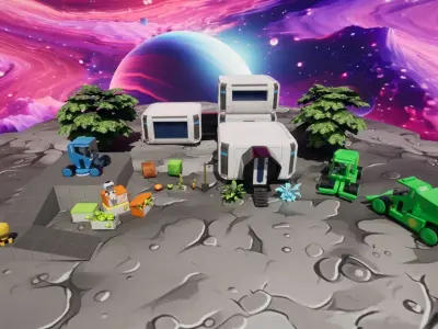 Game Ready Scifi Asset Pack Low-poly 3D model