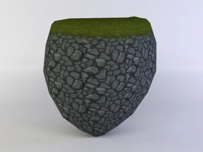 Floating island Low-poly 3D model