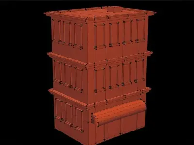 Stylized Building 1 - Mobile Game Asset Free low-poly 3D model