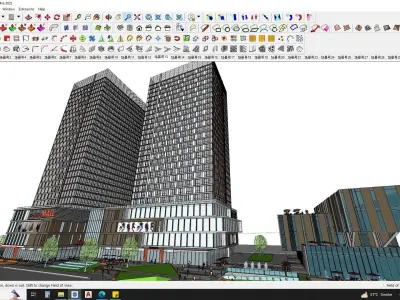 CITYSCAPE WITH BUILDINGS 3D MODEL 3D model