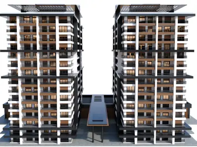 Modern Residential Building 16 3D model