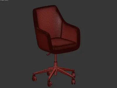 Nora grey velvet office chair Actona 3D model