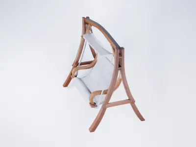 Low Poly Garden Swing - Outdoor Patio Seating Prop 3D model