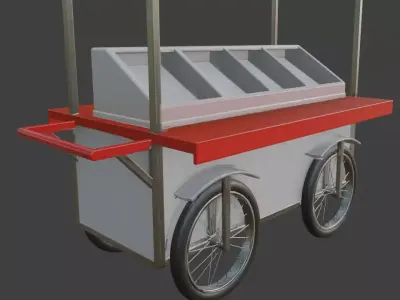 Street Food Cart 3D Model 3D model