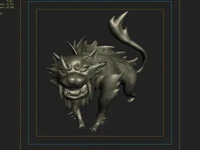 Gang Indoor - Feng Shui Matrix - White Tiger Stone 3D model