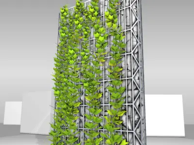 Vines and Gabion Version 2 Low-poly 3D model