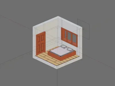 isometric room001 by kew 3D model