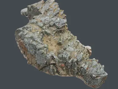 3d scanned rock cliff X 3D model