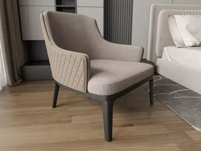 Modern Minimal Master Bedroom 3D model