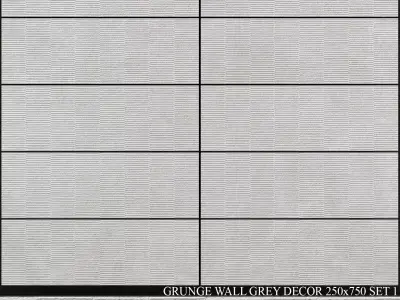 Peronda Grunge Wall Grey Decor 250x750 Set 1 3D model