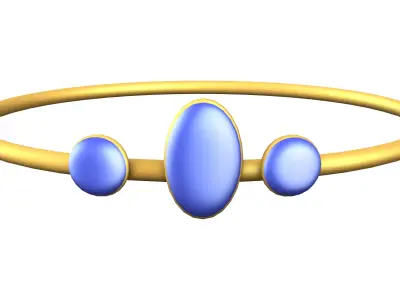 Princess Tiara With Blue Stones Low-poly 3D model