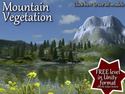 Mountain Vegetation Low-poly 3D model