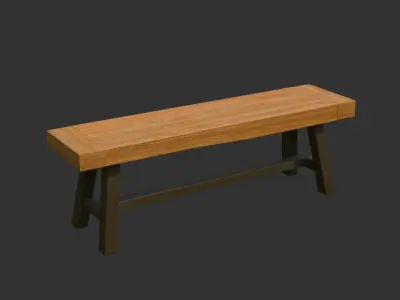 Modern Bench Set  Free low-poly 3D model