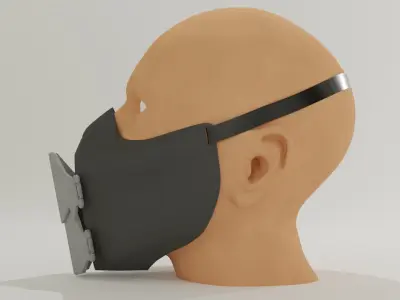 Mask  hinges with opening mechanism 3D print model