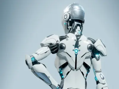 Female Android Rig Low-poly 3D model