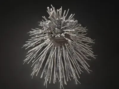 Next Gen AAA Forest Shelter Hut made of sticks Low-poly 3D model