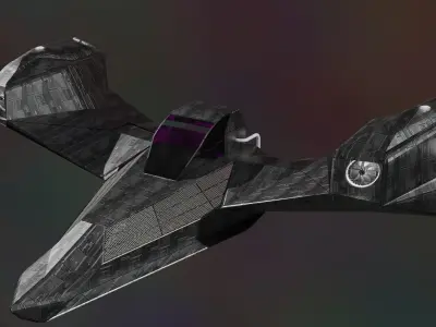 Sci-Fi Spaceship Concept Art Spacecraft  Low-poly 3D model