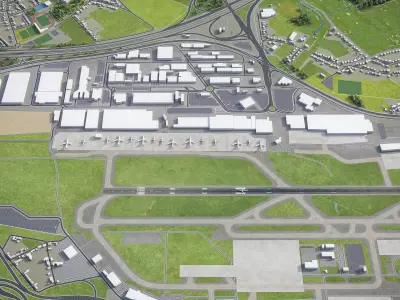 Brussels Airport Low-poly 3D model