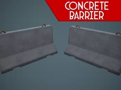 CONCRETE BARRIER REALISTIC STYLIZED Low-poly 3D model